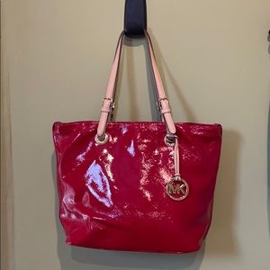 Michael Kors Red Patent Leather Tote